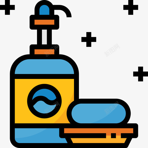 肥皂清洁20线性颜色图标svg_新图网 https://ixintu.com 清洁20 线性颜色 肥皂