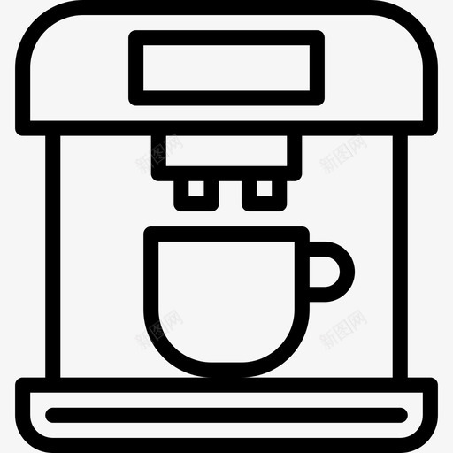 咖啡机咖啡11线性图标svg_新图网 https://ixintu.com 咖啡11 咖啡机 线性