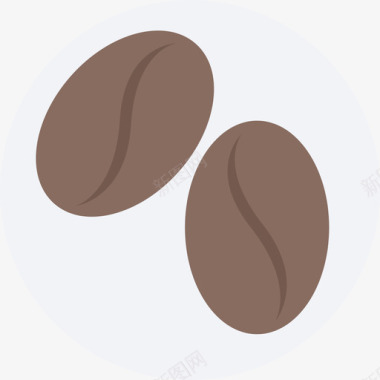 咖啡豆食物43扁平图标图标