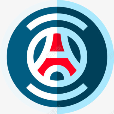 巴黎圣日耳曼足球盾牌平坦图标图标