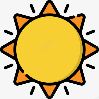阳光夏日派对6线性颜色图标图标