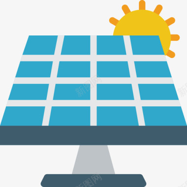 太阳能电力和能源7平坦图标图标