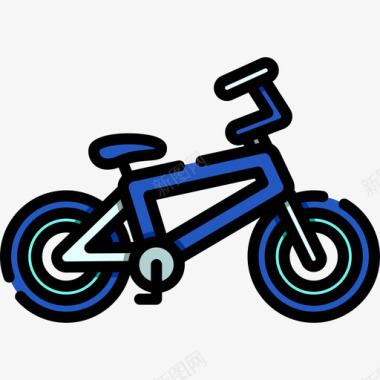 自行车自行车3线颜色图标图标