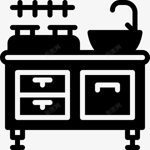 厨房家具家用3实心图标svg_新图网 https://ixintu.com 厨房 实心 家具家用3