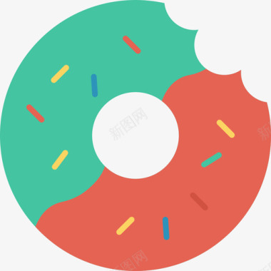 甜甜圈食物59扁平图标图标