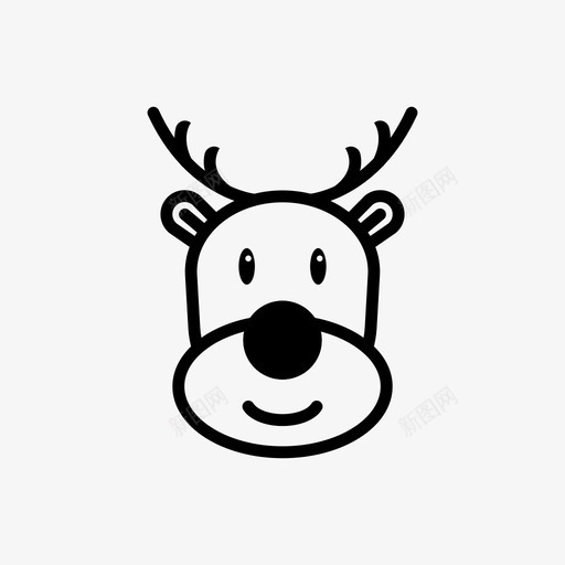 鲁道夫鹿圣诞节图标svg_新图网 https://ixintu.com 圣诞节 驯鹿 鲁道夫 鹿
