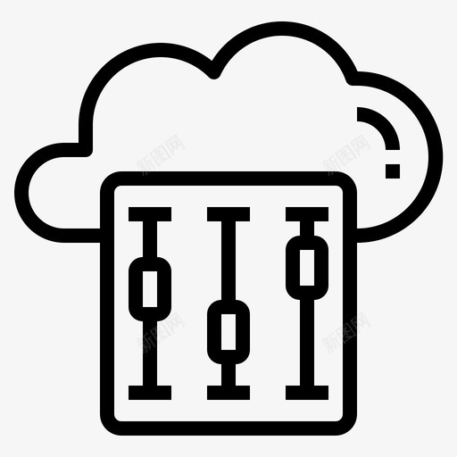 云设置调整配置图标svg_新图网 https://ixintu.com 云计算 云设置 设置 调整 配置
