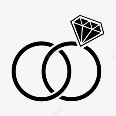 结婚戒指宝石珠宝图标图标