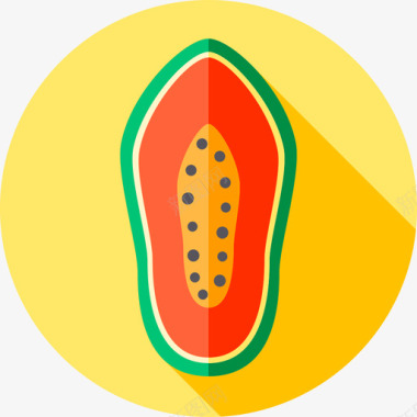 木瓜水果蔬菜2扁平图标图标