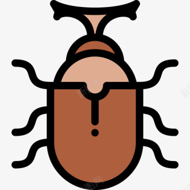 甲虫野生动物16线形颜色图标图标