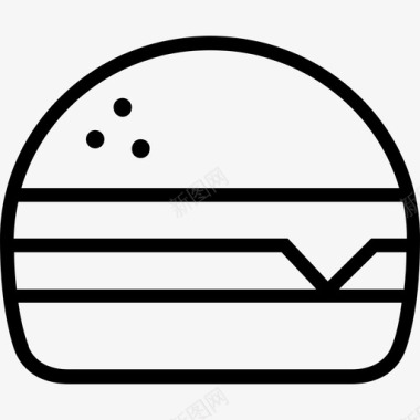 汉堡包烧烤架2个线性图标图标