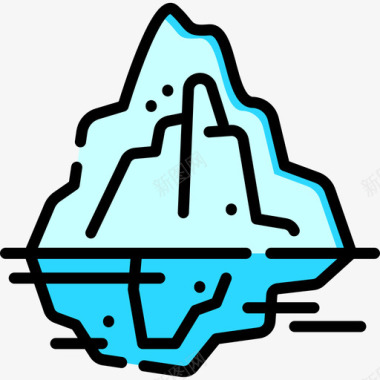 冰山自然27线性颜色图标图标