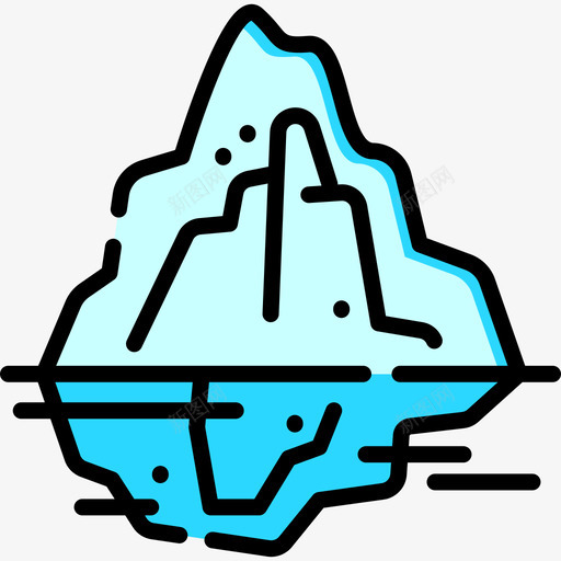冰山自然27线性颜色图标svg_新图网 https://ixintu.com 冰山 线性颜色 自然27