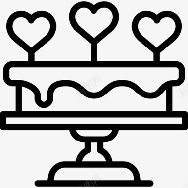 婚礼蛋糕浪漫生活方式8直系图标图标