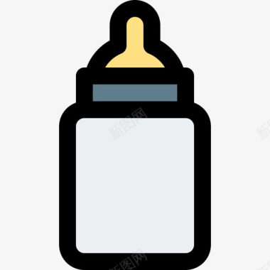 婴儿奶瓶饮料5线性颜色图标图标