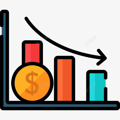 损失财务47线性颜色图标svg_新图网 https://ixintu.com 损失 线性颜色 财务47