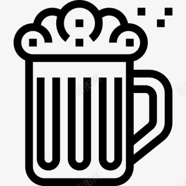 啤酒食品和饮料13线性图标图标