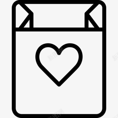 购物袋浪漫生活方式8线性图标图标