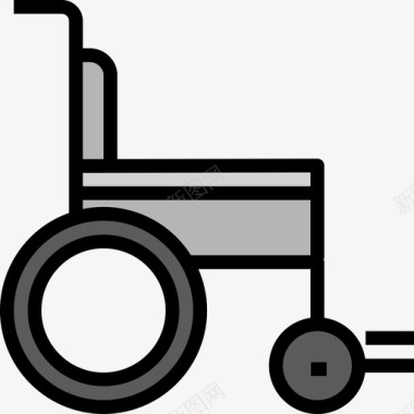 轮椅医疗保健2线性颜色图标图标
