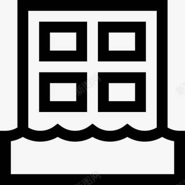 集装箱房屋类型6线性图标图标