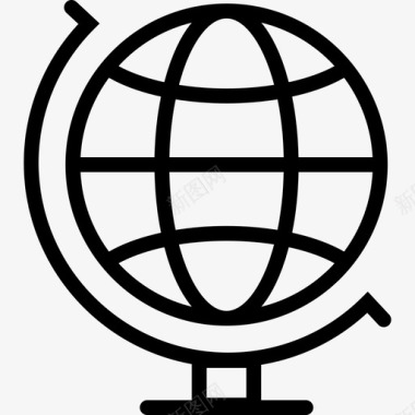 地球仪商业80直线型图标图标