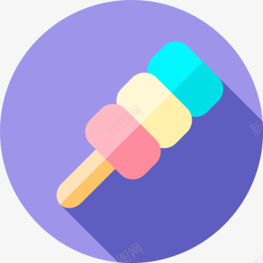 冰激凌甜点和糖果2个平的图标图标