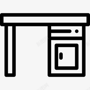 办公桌家具54直线型图标图标