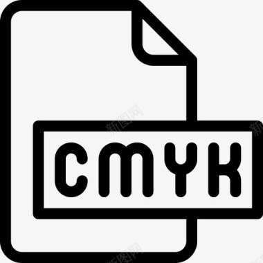 Cmyk打印18线性图标图标