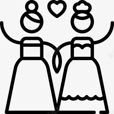 新婚夫妇婚礼58直系图标图标