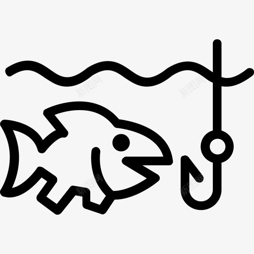 钓鱼钓鱼3直线型图标svg_新图网 https://ixintu.com 直线型 钓鱼 钓鱼3