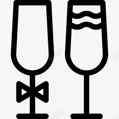 香槟婚礼68直系图标图标