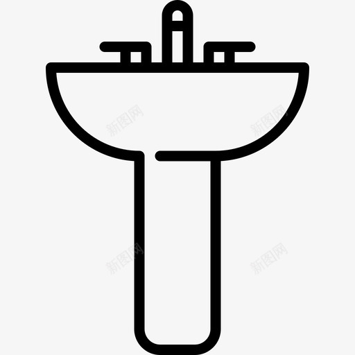 水槽水管工工具和元件线性图标svg_新图网 https://ixintu.com 水槽 水管工工具和元件 线性
