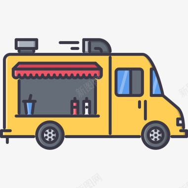 食品车运输37彩色图标图标