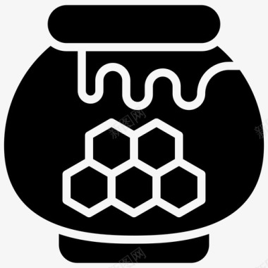 蜂蜜罐蜜罐蜂蜜储存图标图标