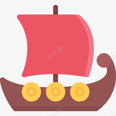 海盗船文化3号扁平图标图标
