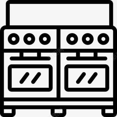 烤箱家用电器线性图标图标