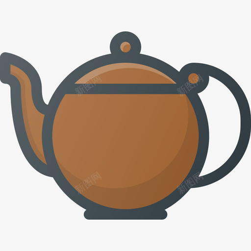 茶文化社区线性色彩图标svg_新图网 https://ixintu.com 文化社区 线性色彩 茶
