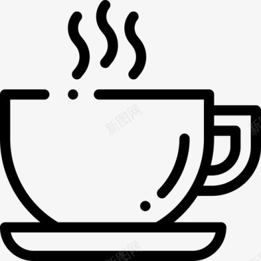 咖啡杯床上早餐直系图标图标