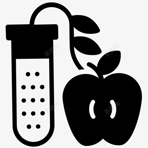 改良苹果苹果测试转基因水果图标svg_新图网 https://ixintu.com 不健康苹果 改良苹果 生物信息学和生物工程字形图标 苹果测试 转基因水果