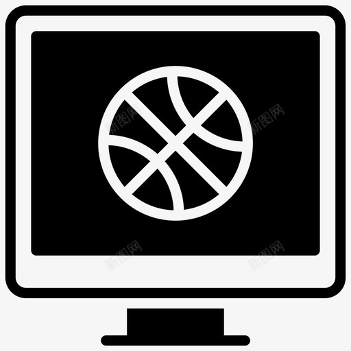 在线游戏篮球游戏计算机图标svg_新图网 https://ixintu.com 在线体育 在线游戏 在线玩 篮球字形矢量图标 篮球游戏 计算机