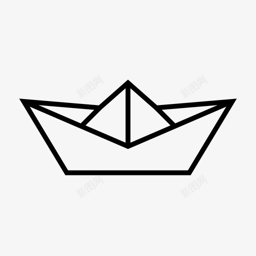 纸船水淹折纸图标svg_新图网 https://ixintu.com 折纸 水淹 纸船