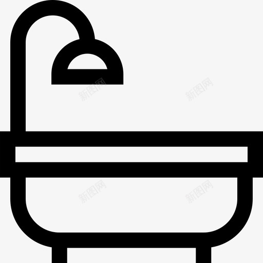 浴缸水管工工具和元件9线性图标svg_新图网 https://ixintu.com 水管工工具和元件9 浴缸 线性