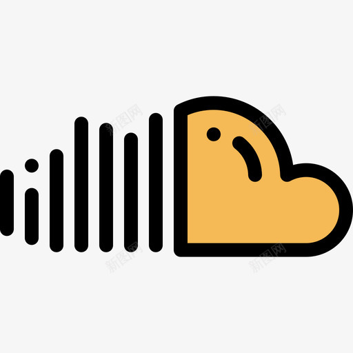 Soundcloud社交媒体35线性颜色图标svg_新图网 https://ixintu.com Soundcloud 社交媒体35 线性颜色