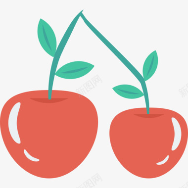 樱桃水果和蔬菜8扁平图标图标