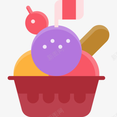 冰淇淋餐厅元素3平面图标图标
