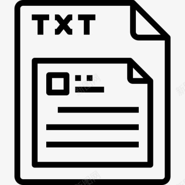 Txt文件类型和格式线性图标图标