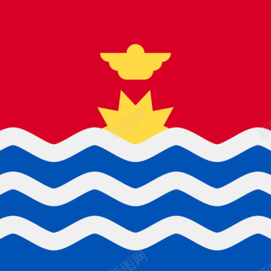 基里巴斯方形乡村简单旗帜图标图标