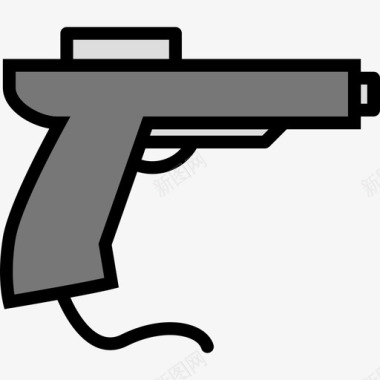 手枪游戏19线性颜色图标图标