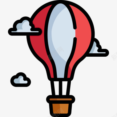 热气球航空10线颜色图标图标