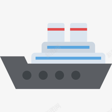 船旅行和地方平的图标图标